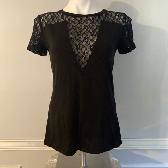 Maje Fatale Tee Shirt in Noir size 2 BNWT - Picture 1 of 6